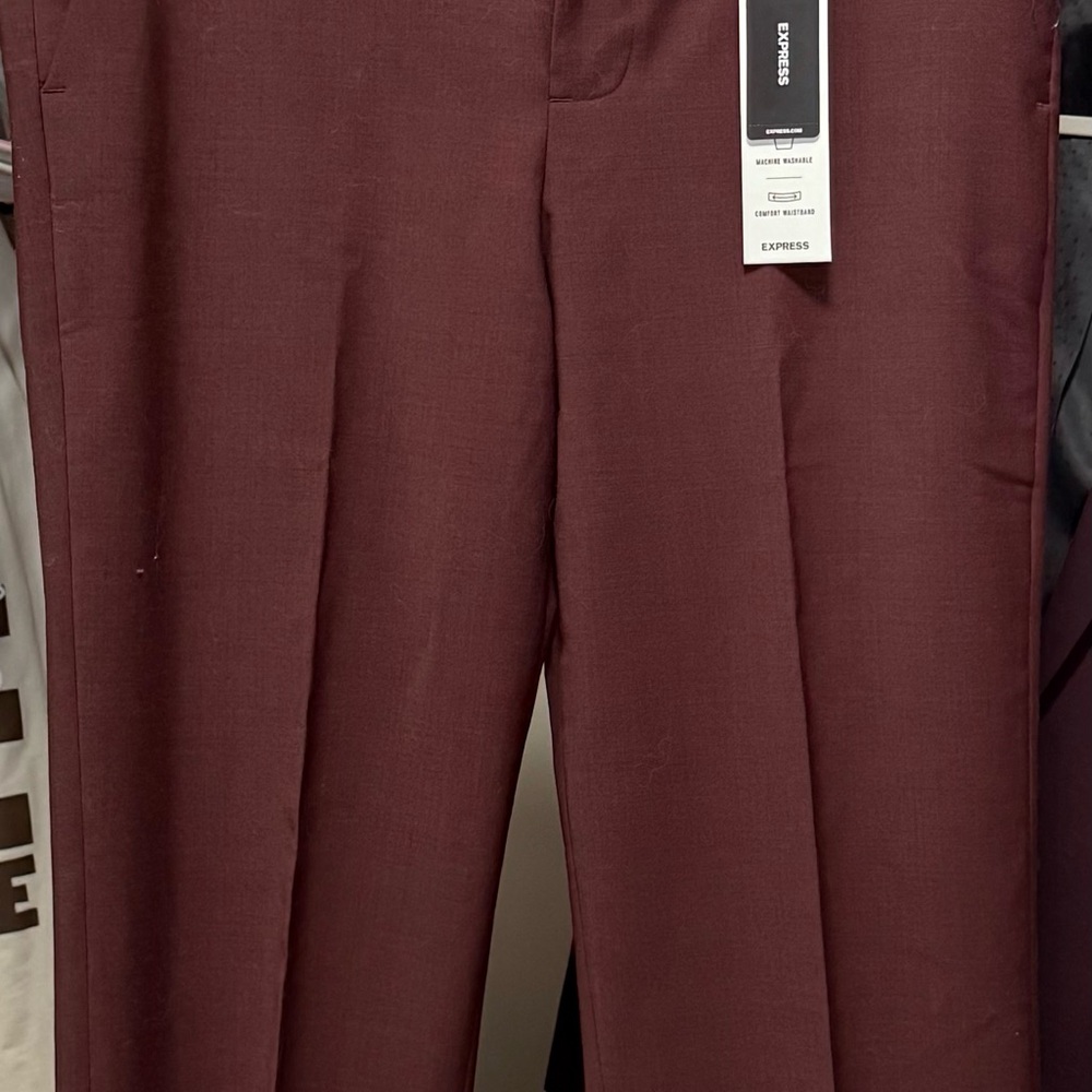 Express Men's Dress Pants in Burgundy